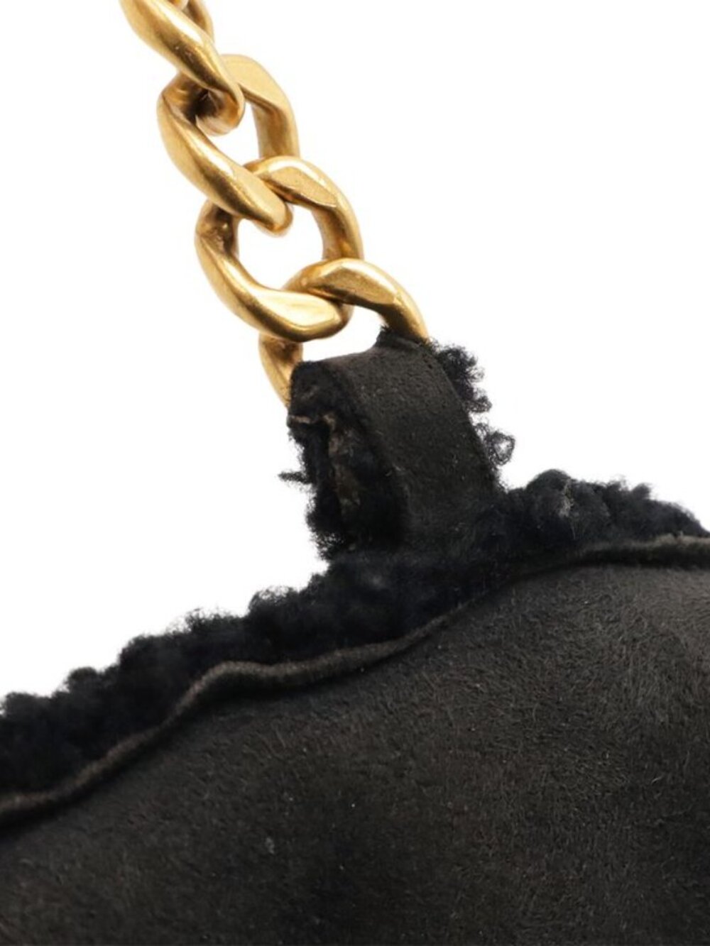 Chanel Mouton Chain Tote Bag Shoulder Leather Black Gold Hardware - Picture 5 of 9